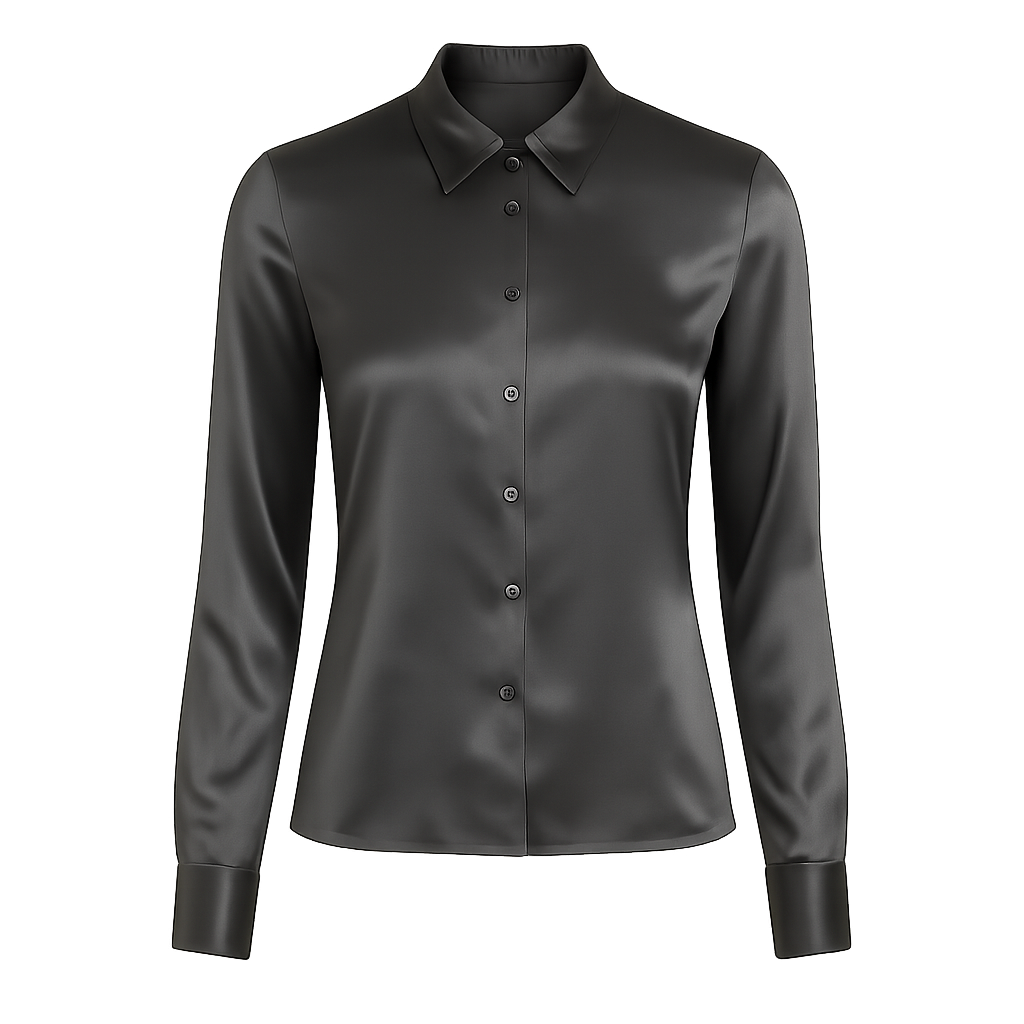 Charcoal Silk Blouse - Wadorth Shirts