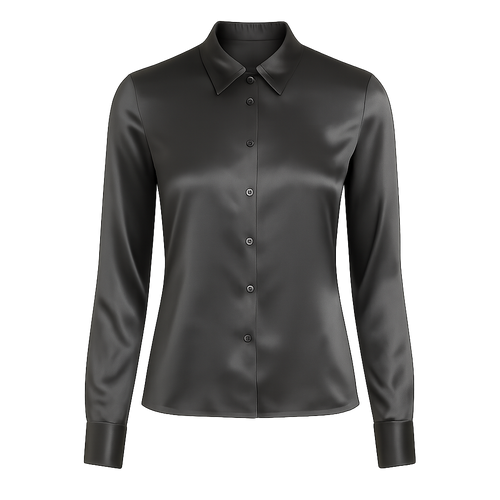 Charcoal Silk Blouse - Wadorth Shirts